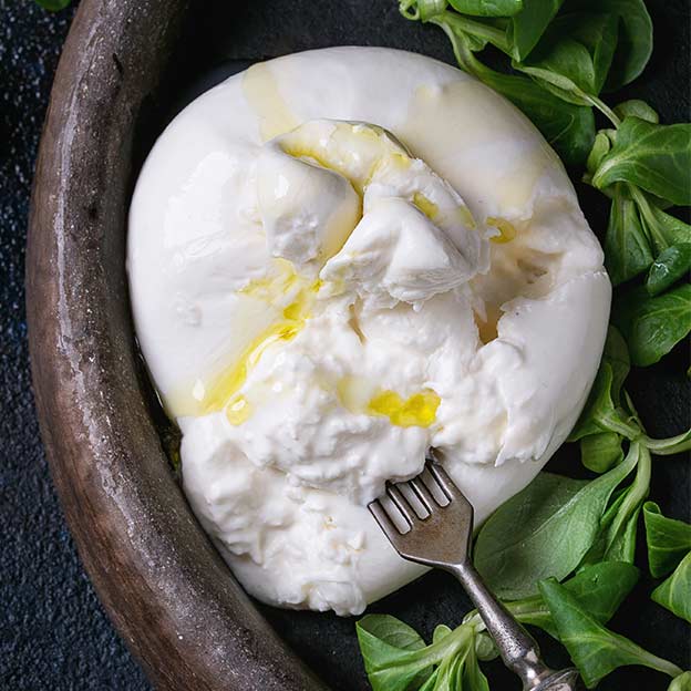 Burrata bal voor risotto