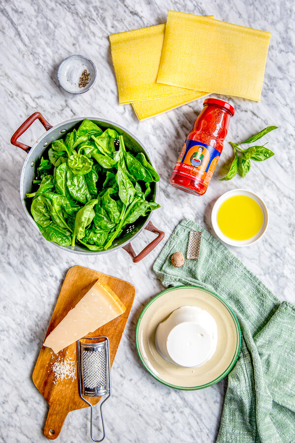 Ingrediënten voor cannelloni
